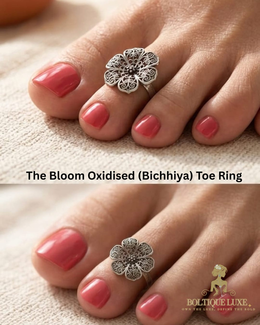 Bloom Oxidised (Bichhiya) Toe Ring