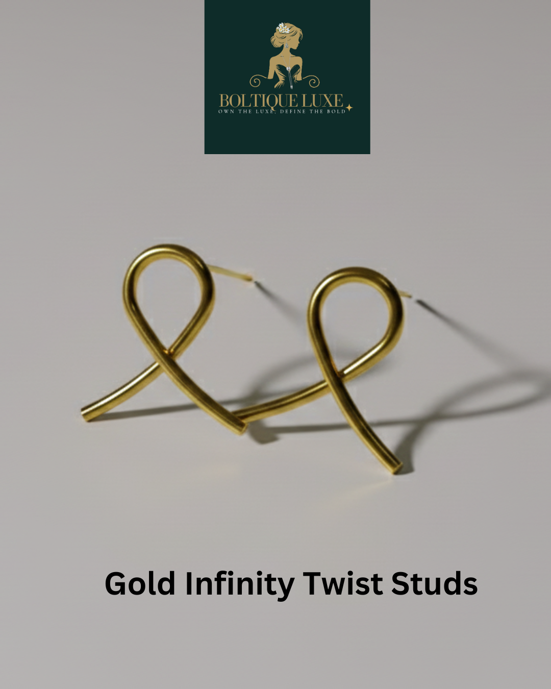 GOLD INFINITY TWIST STUDS (MRP Rs. 499/- OFFER PRICE Rs.299/-)