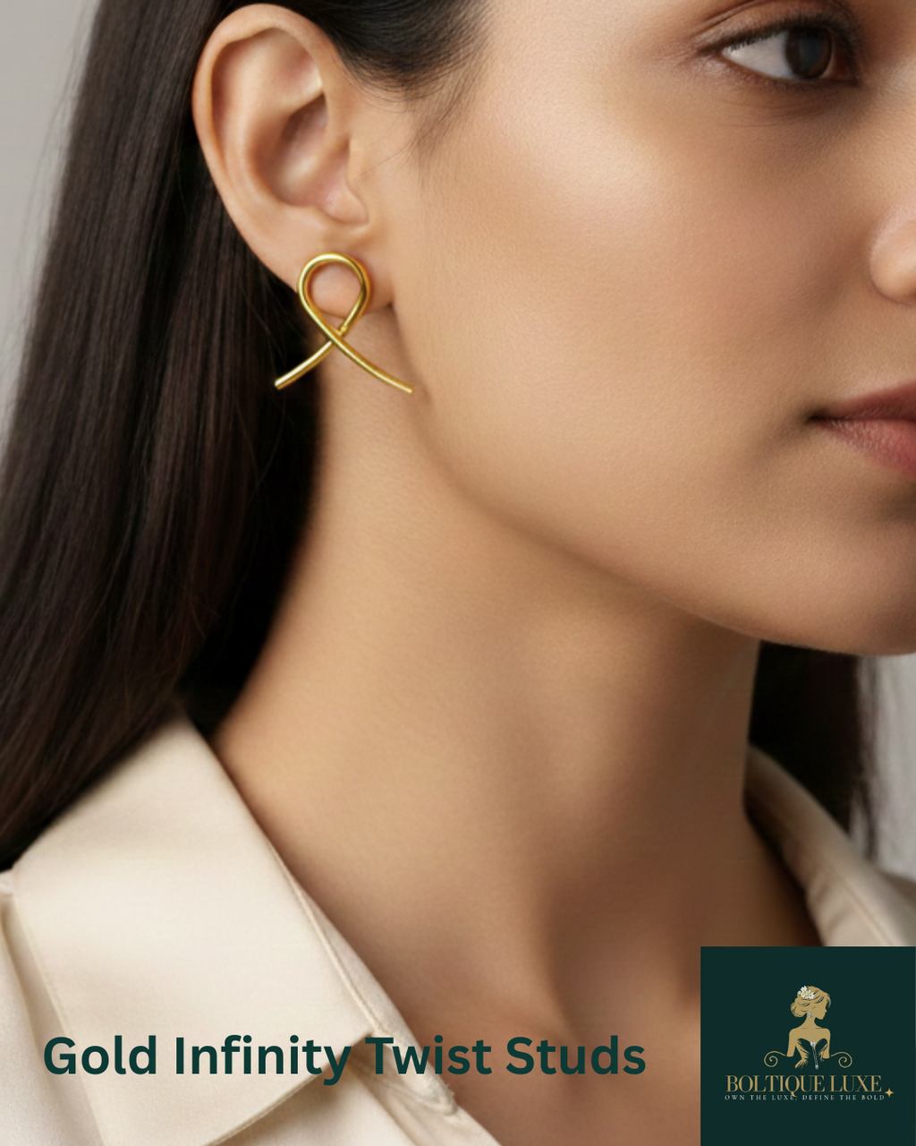 GOLD INFINITY TWIST STUDS (MRP Rs. 499/- OFFER PRICE Rs.299/-)