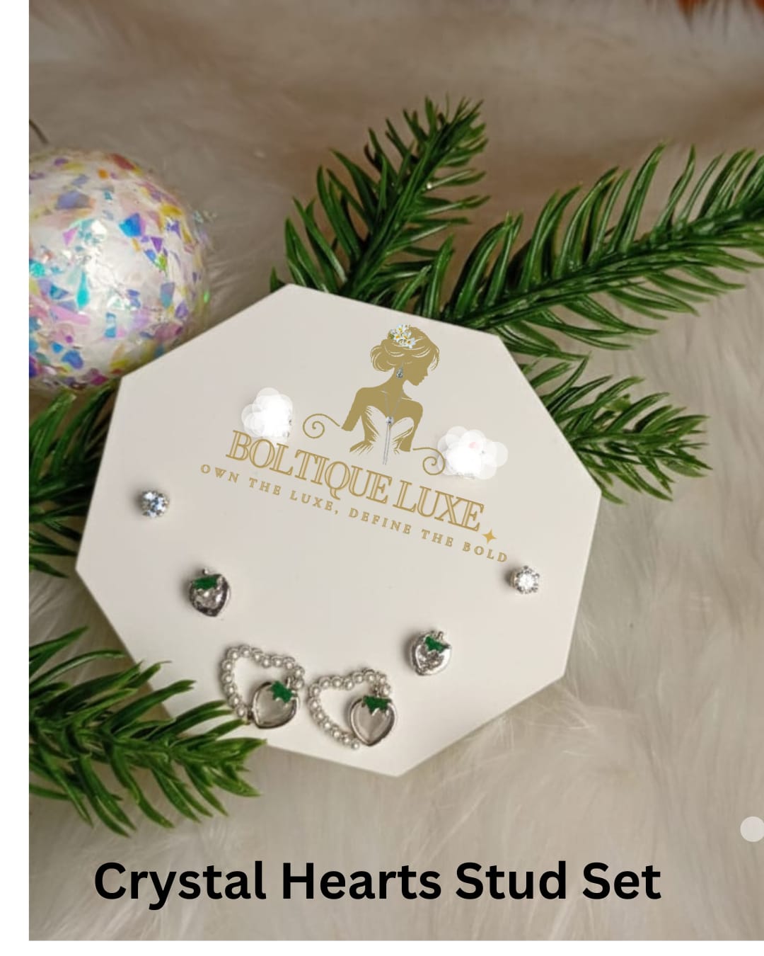 CRYSTAL HEARTS STUD SET ( MRP Rs. 999/- OFFER PRICE Rs.499/-)