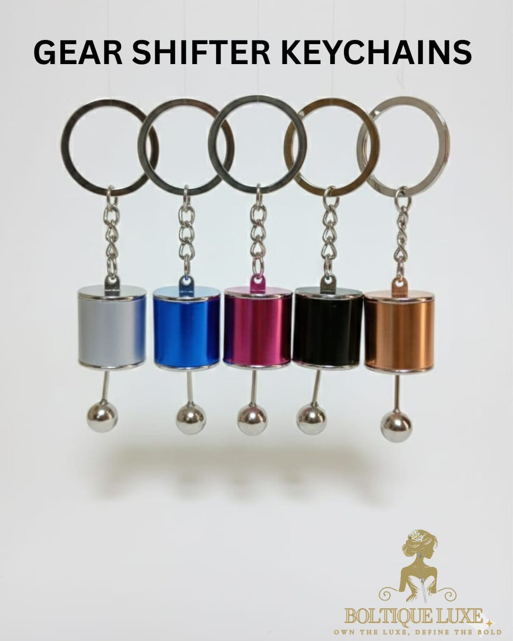 TITANIUM SILVER GEAR SHIFTER KEYCHAINS