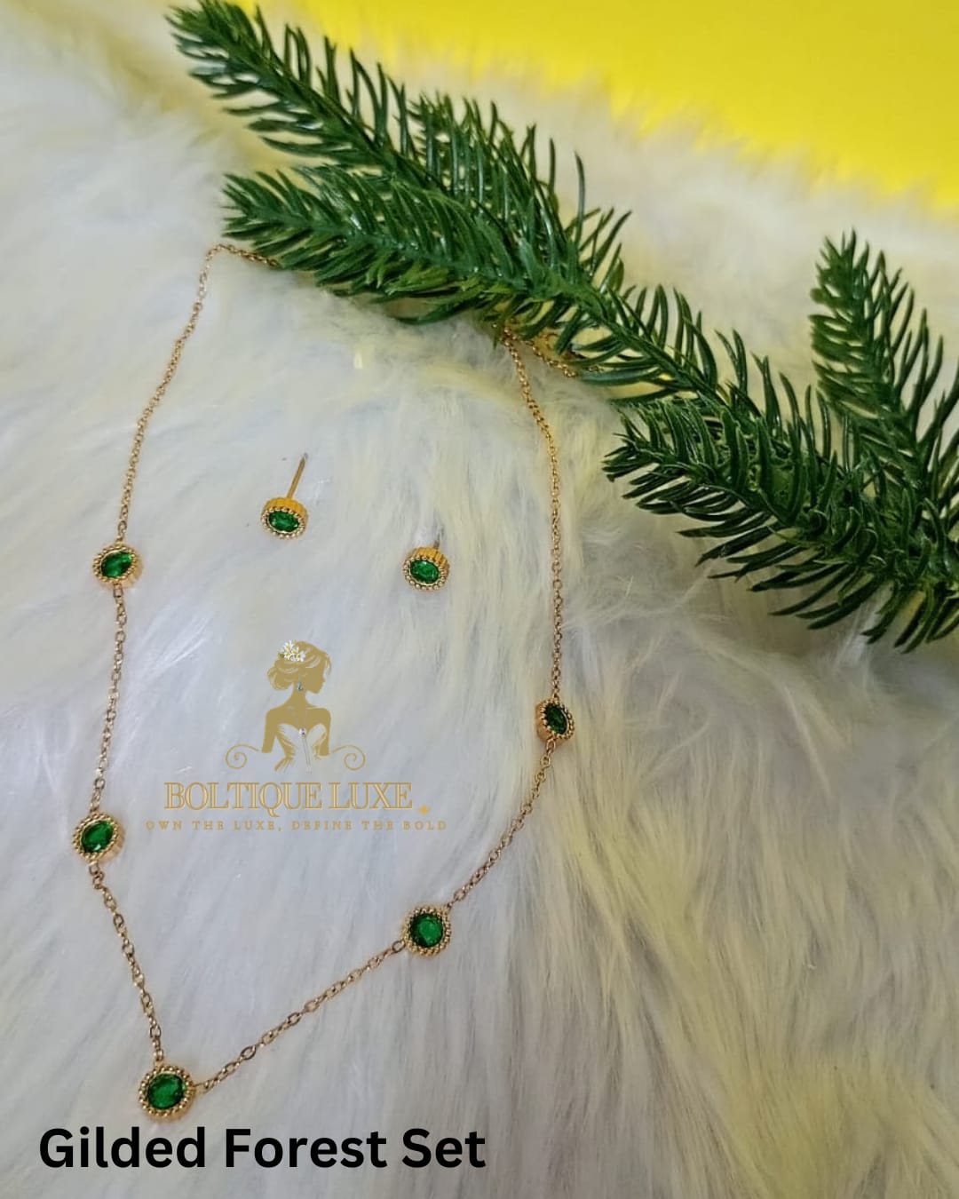 Gilded Forest Necklace and Earrings Set