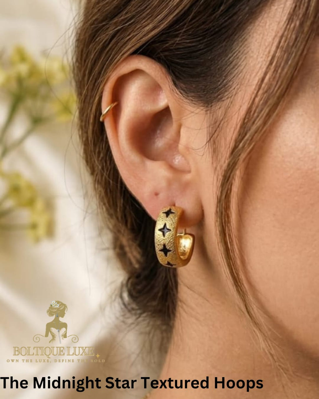 The Midnight Star Textured Hoops