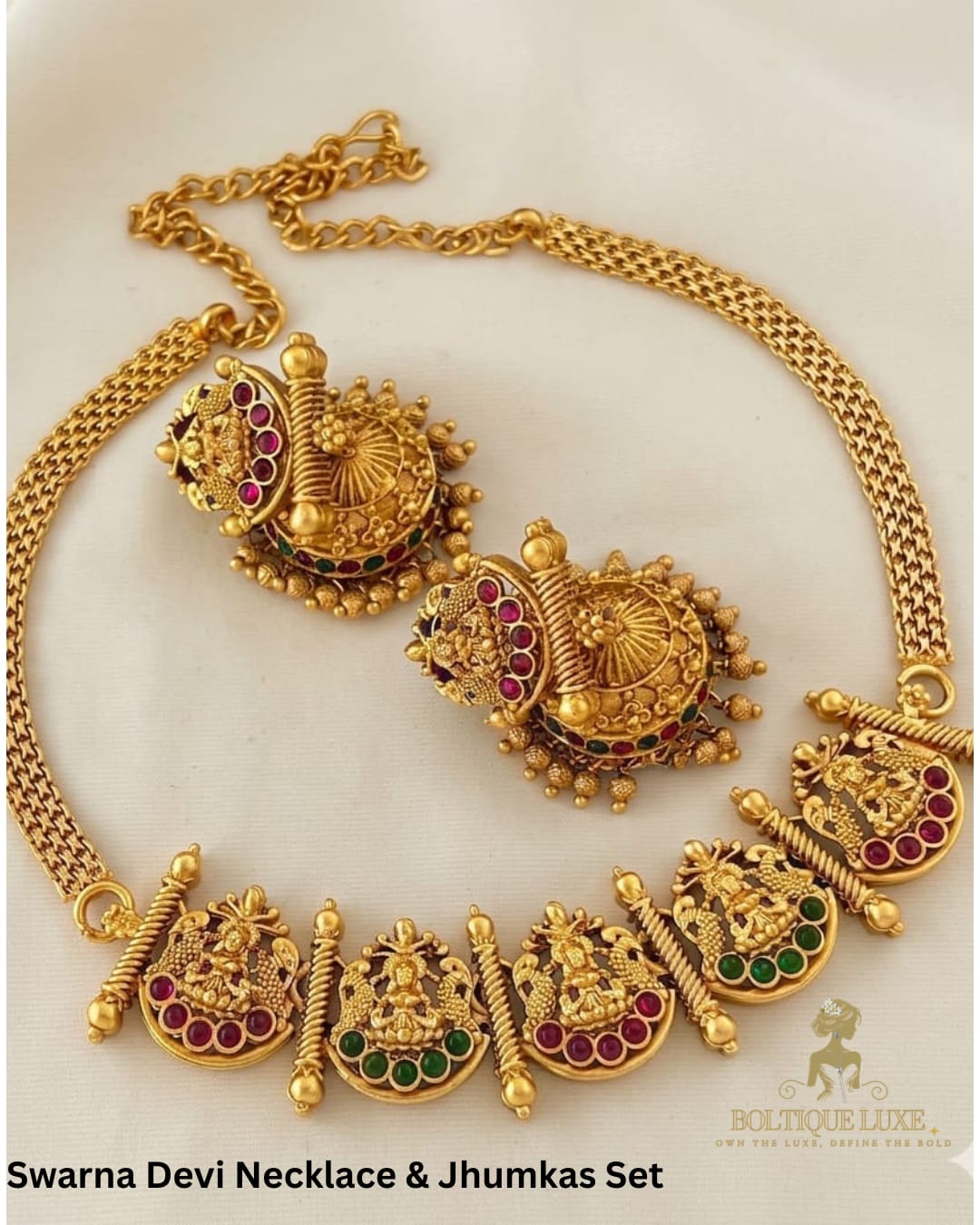 Swarna Devi Necklace & Jhumkas Set