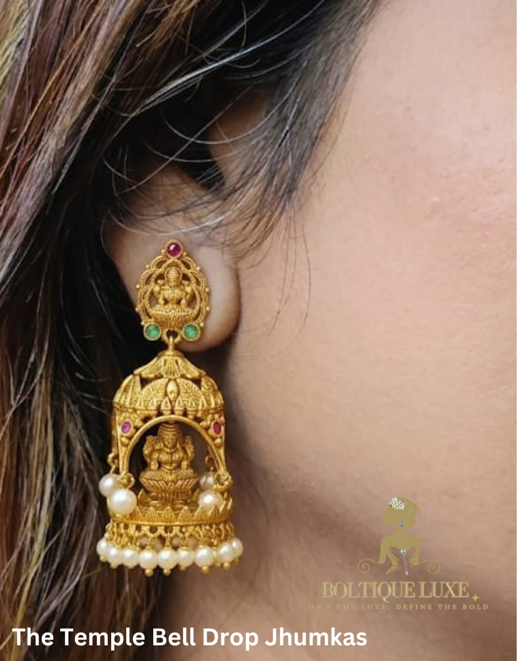 The Temple Bell Drop Jhumkas (Devi)