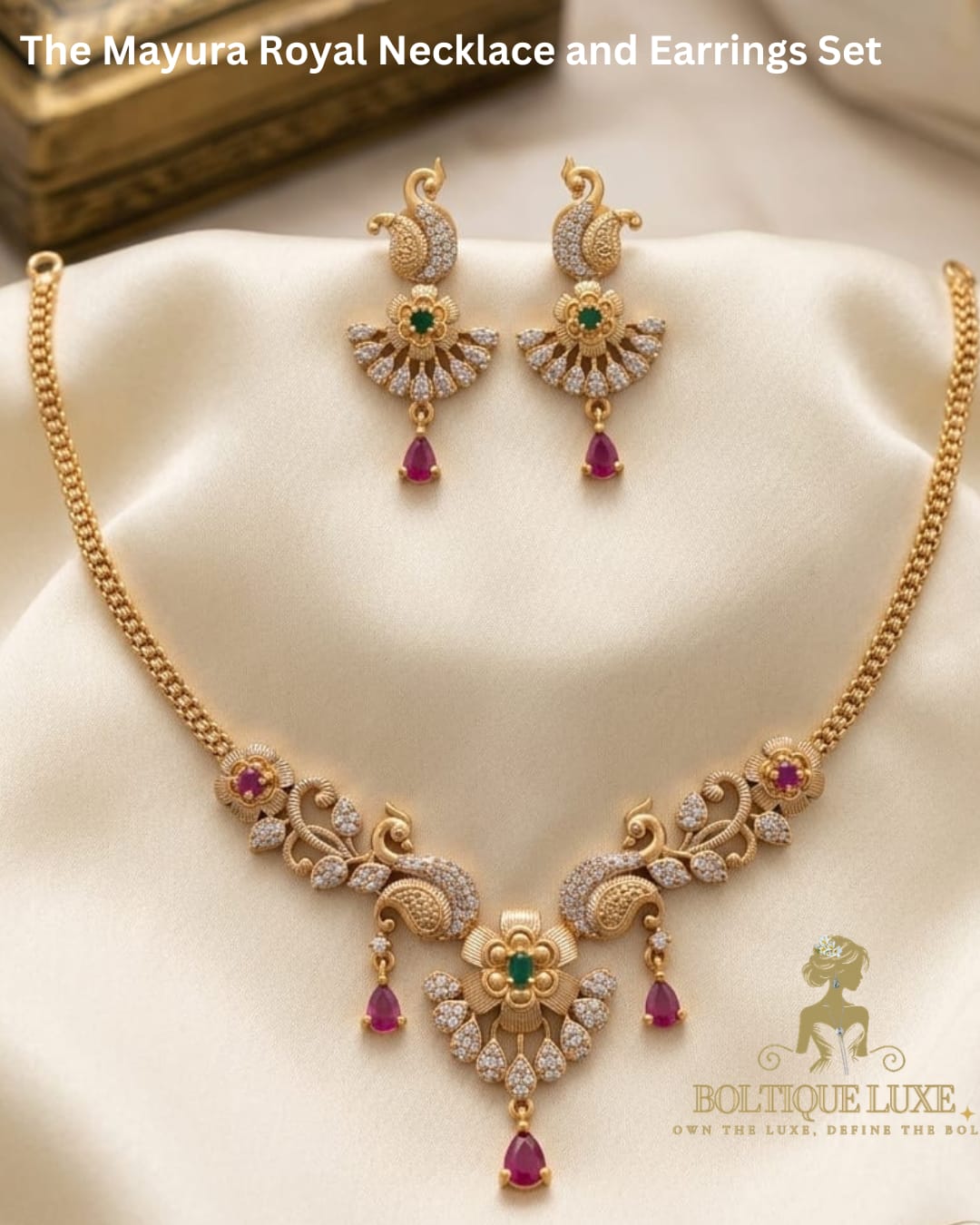 The Mayura Royal Necklace and Earring Set