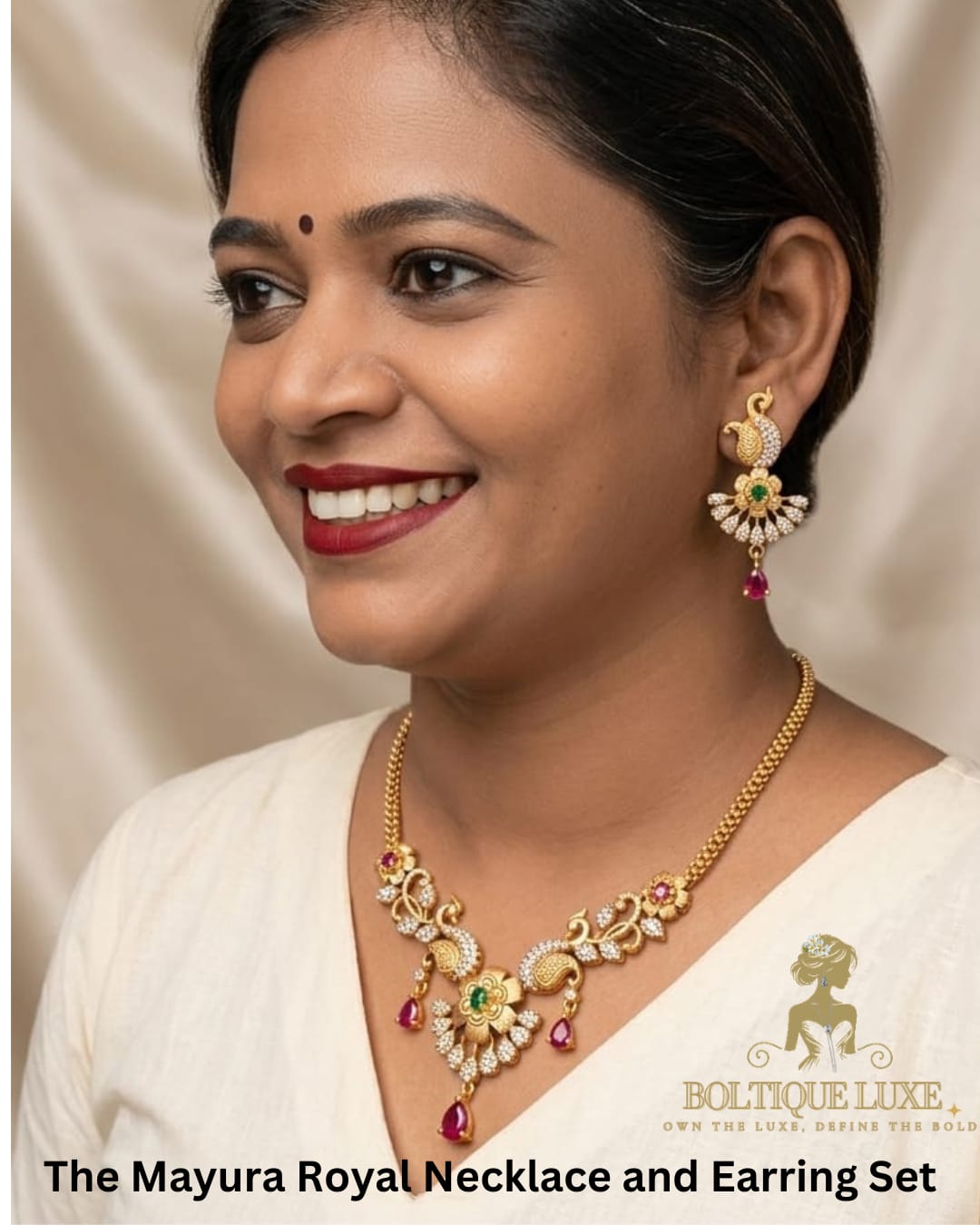 The Mayura Royal Necklace and Earring Set