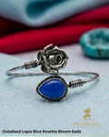 Oxidised Lapis Blue Rosette Bloom Kada