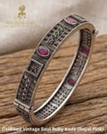 Oxidised Vintage Soul Ruby Kada (Royal Pink)