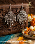 Oxidised Royal Weave Drop Earrings