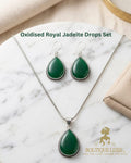Oxidised Royal Jadeite Drops Set