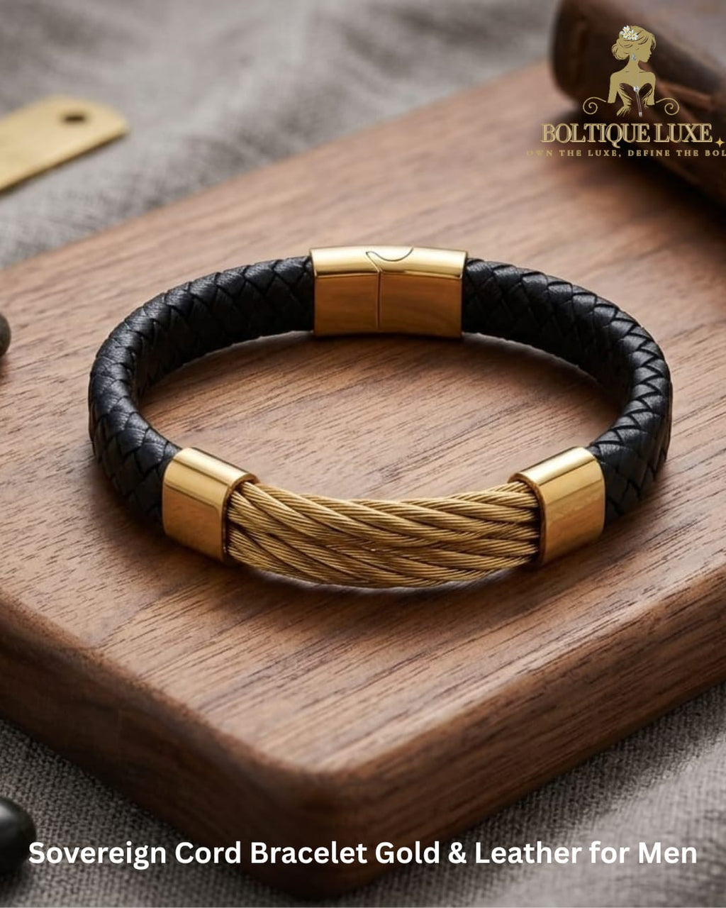 Sovereign Cord Leather Cuff / Bracelet for Men