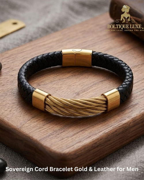 Sovereign Cord Leather Cuff / Bracelet for Men