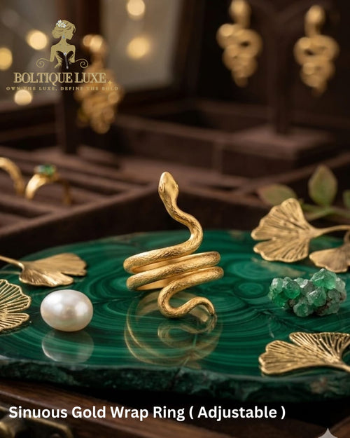 Sinuous Gold Wrap Ring (Adjustable)