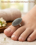 Mandala Bloom Oxidised (Bichiya) Toe Ring