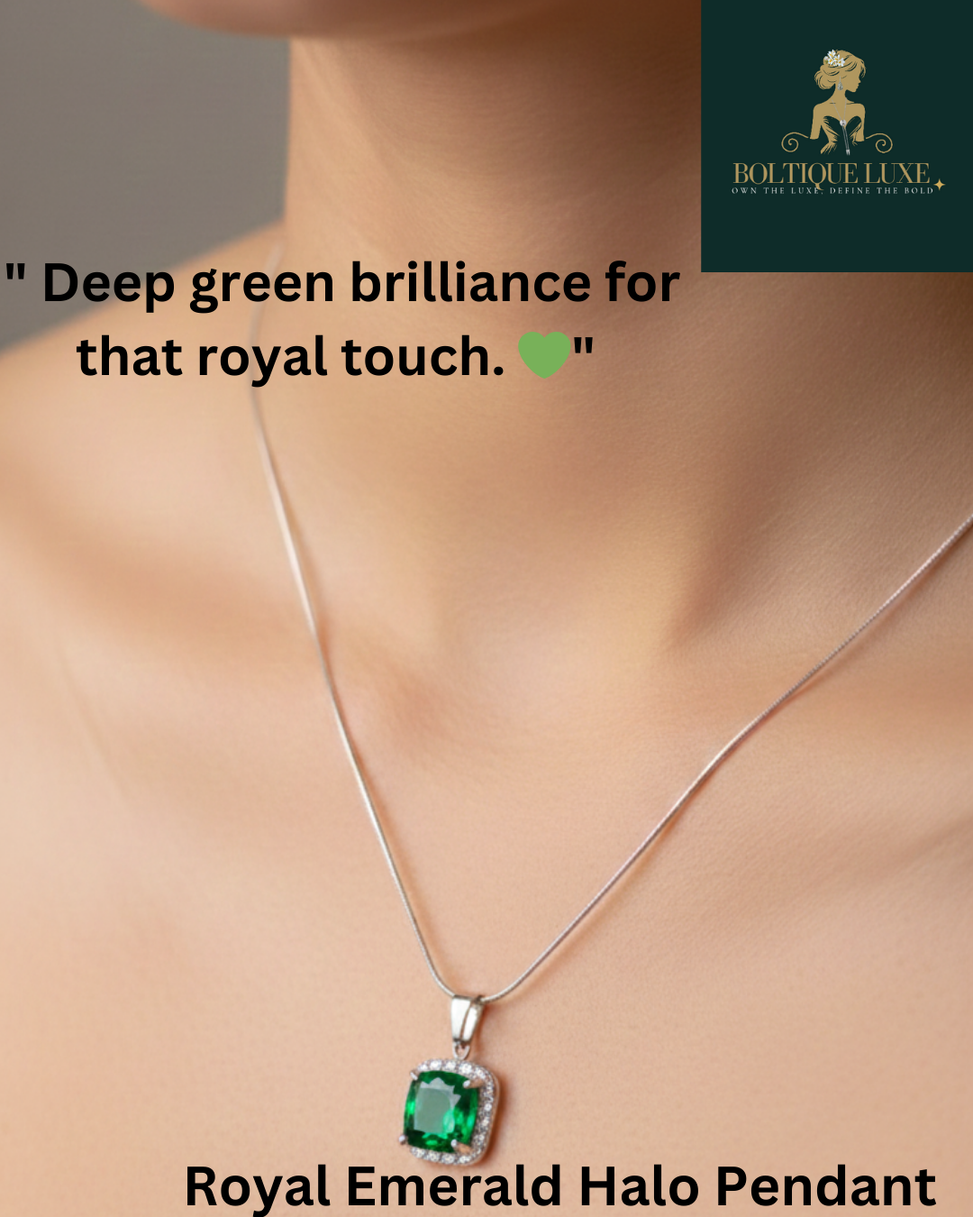 ROYAL EMERALD HALO PENDANT (MRP Rs. 899/- OFFER PRICE Rs. 499/-)