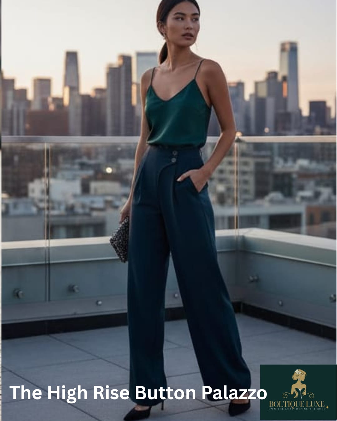 THE HIGH-RISE BUTTON PALAZZO