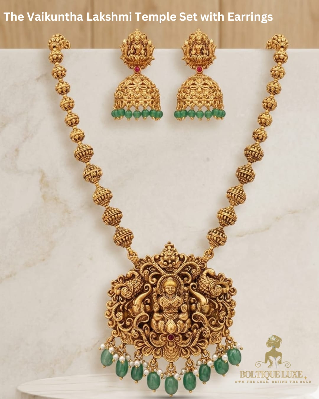 The Vaikuntha Lakshmi Temple Set with Earrings