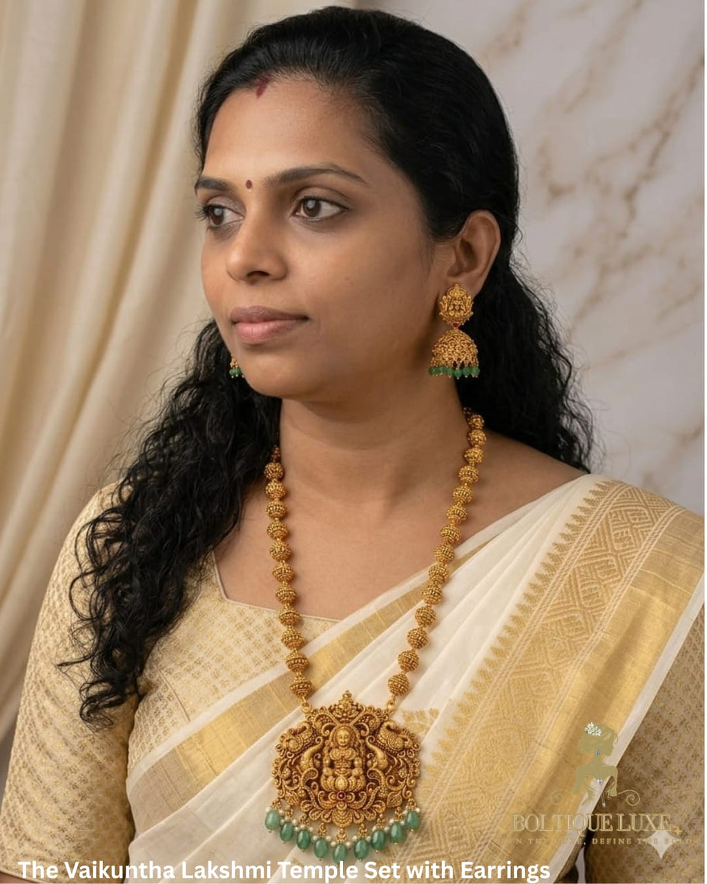 The Vaikuntha Lakshmi Temple Set with Earrings